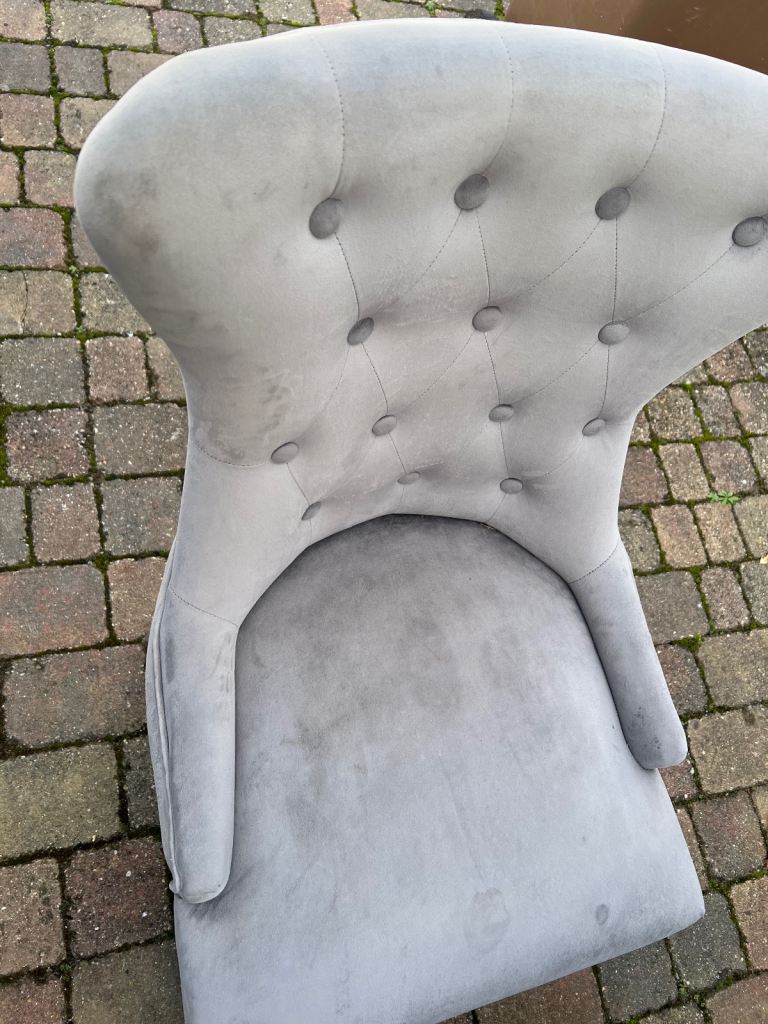 Marble and chrome dining table and 6 chairs 