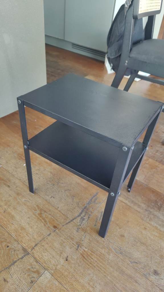Free Small Black Metal Bedside Table with Shelf