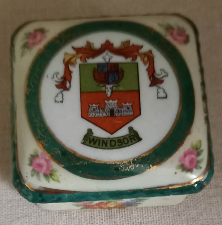 Vintage Square Trinket Dish with Lid - Windsor