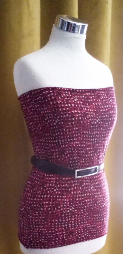 Red with Black and Cream Patterned Boob Tube Strapless Summer Top-Size 8.POST OR COLLECT!