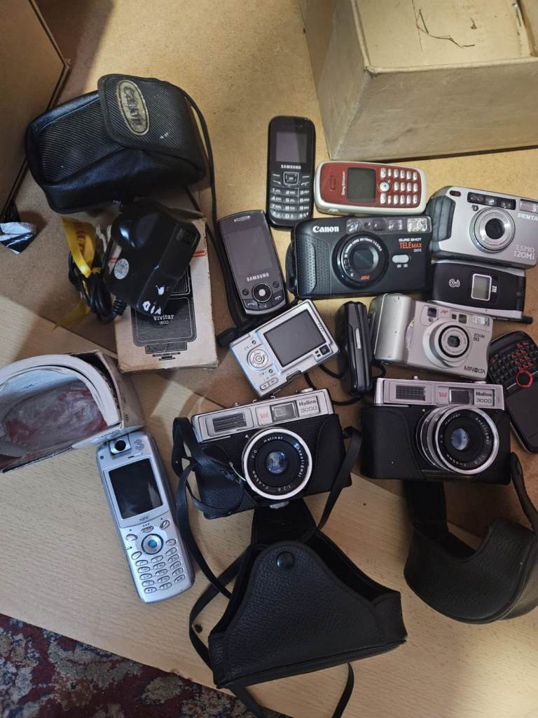 Vintage cameras and phones