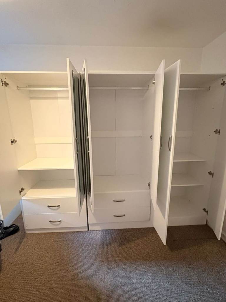 IKEA PAX 6 Door Wardrobe with Shelves For Sale 