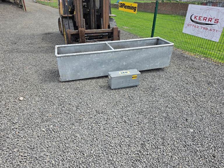 Unused iae galvanised water trough with service box farm livestock tractor 