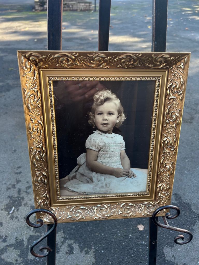 Vintage Child Portrait Photograph in Ornate Gilt Frame