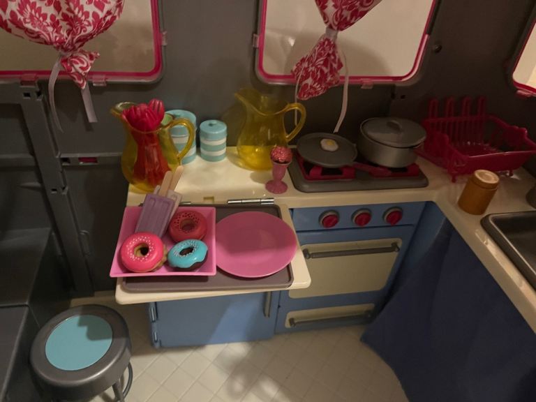 Our Generation Doll Camper Van and Matching Jeep with tow bar