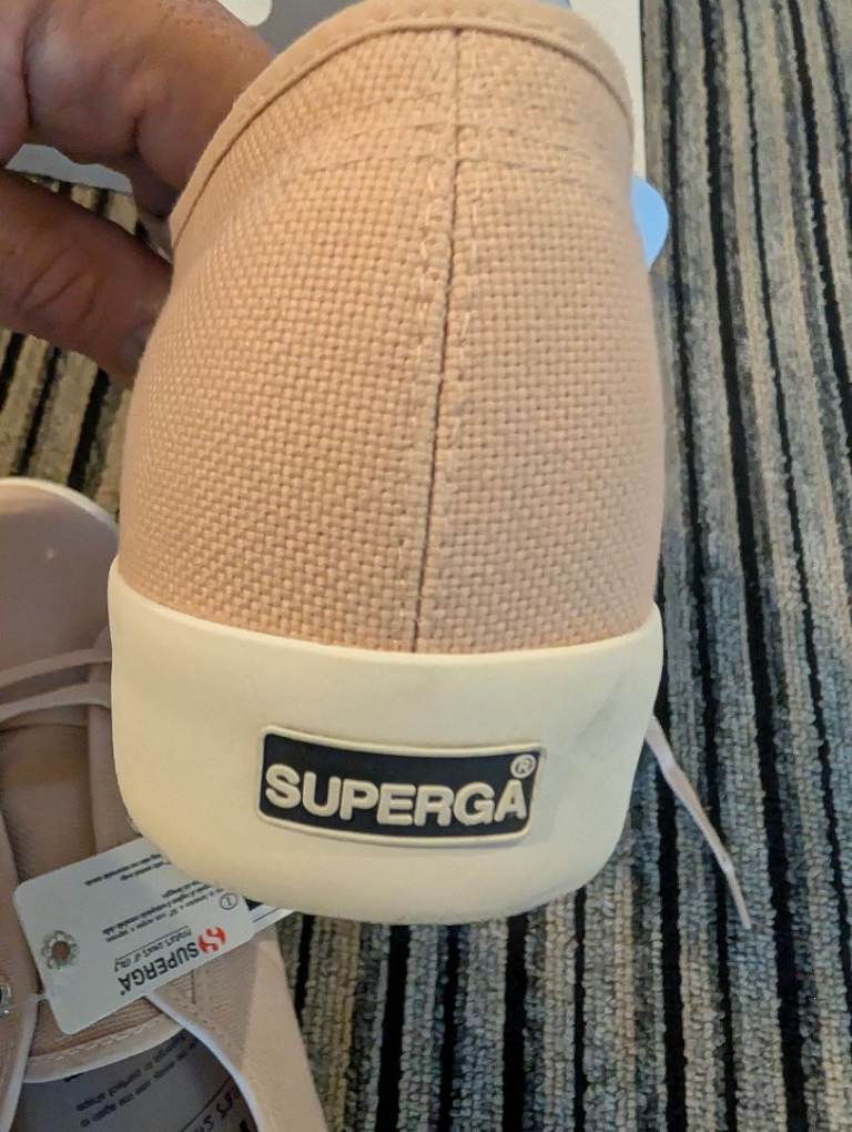 Men's Uk 11 (46) Superga Pink Italian Trainers. Rare Colour. New Unworn Boxed 