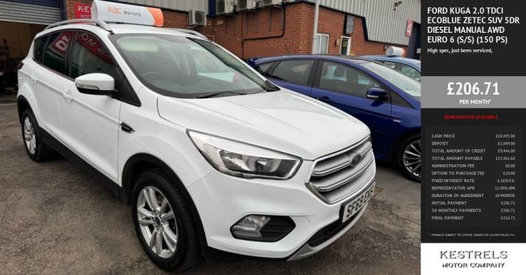 2019 Ford Kuga 2.0 TDCi EcoBlue Zetec SUV 5dr Diesel Manual AWD Euro 6 (s/s) (150 ps) HATCHBACK D...