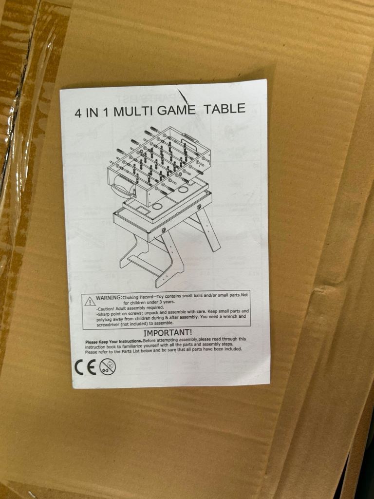 New 4-in-1 Multi Game Table – Pool, Football, and More