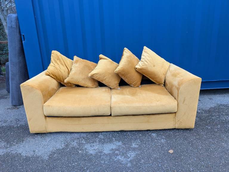 2 Seater Plush Velvet Sofa Cleaned Delivery Available 