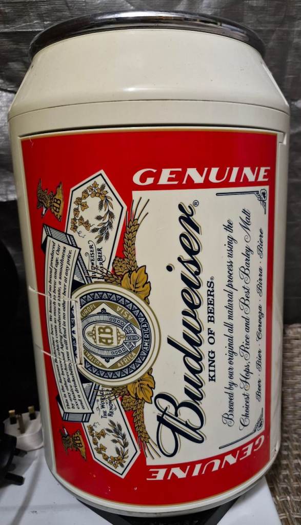 image for Retro Budweiser can fridge good clean working condition
