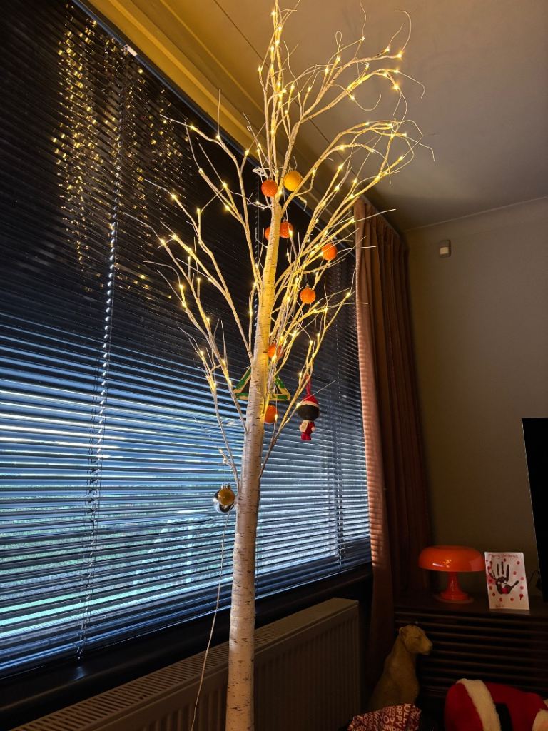 Pre lit LED birch twig tree