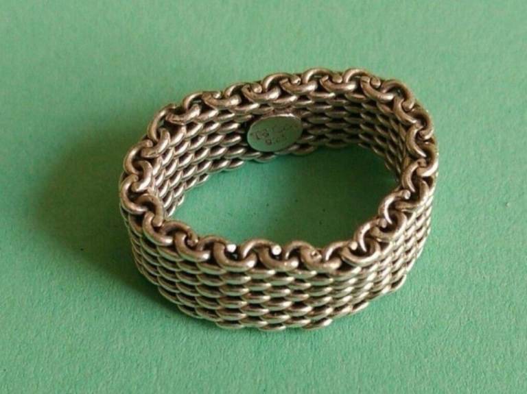 Tiffany & Co Sterling Silver Wide Mesh Ring