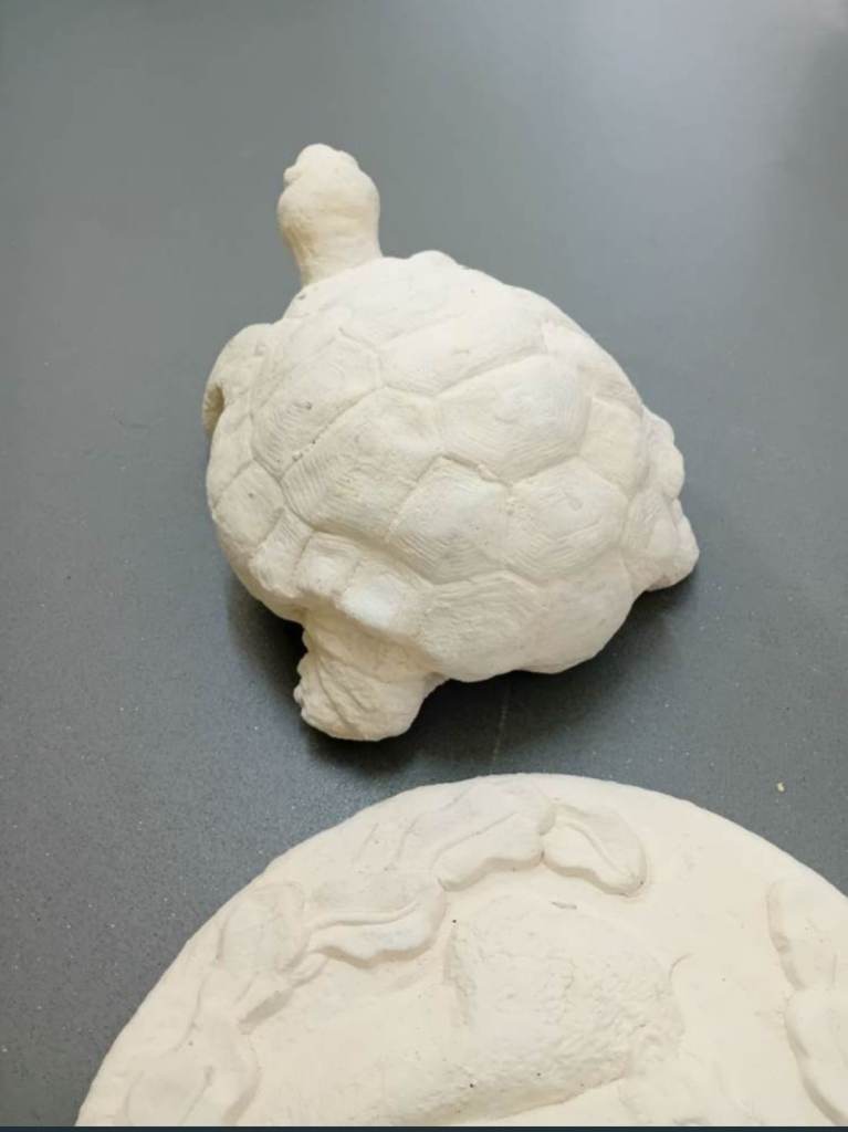 3 x Painted Stone Garden Ornaments 