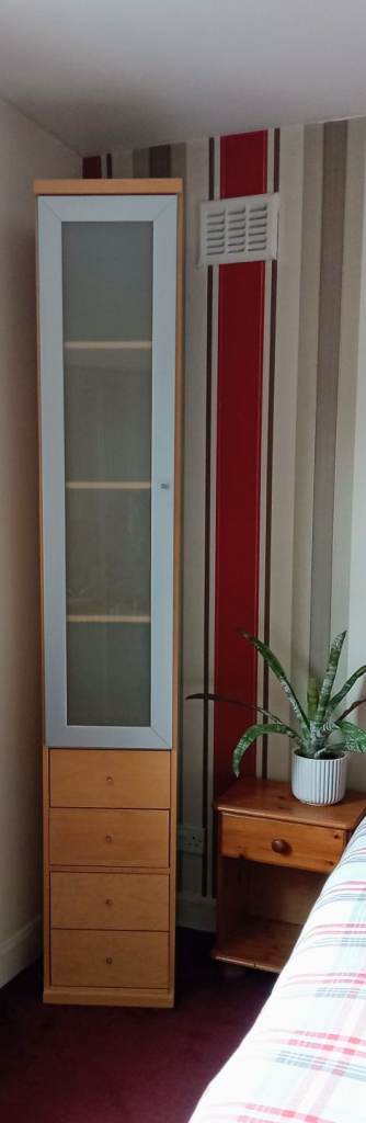 Ikea Tall Display Cabinet with Glass Door and Drawers