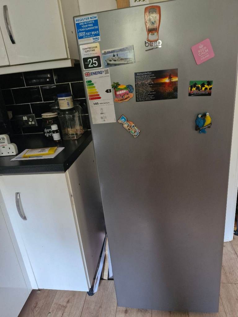 Silver Freestanding Fridge – Good Condition