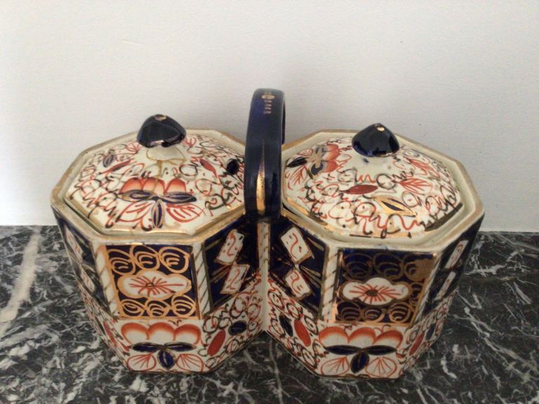 Antique wdeheath double preserve pots