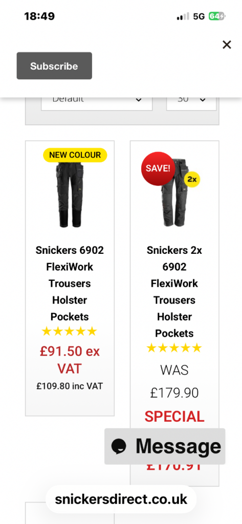 Snickers trousers with insert knee pads