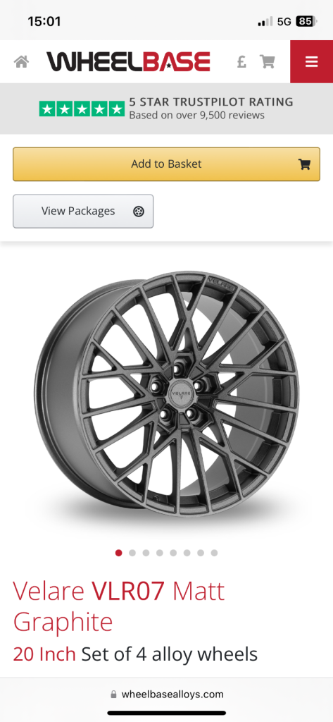 20” Velare VLR07 alloy wheels 