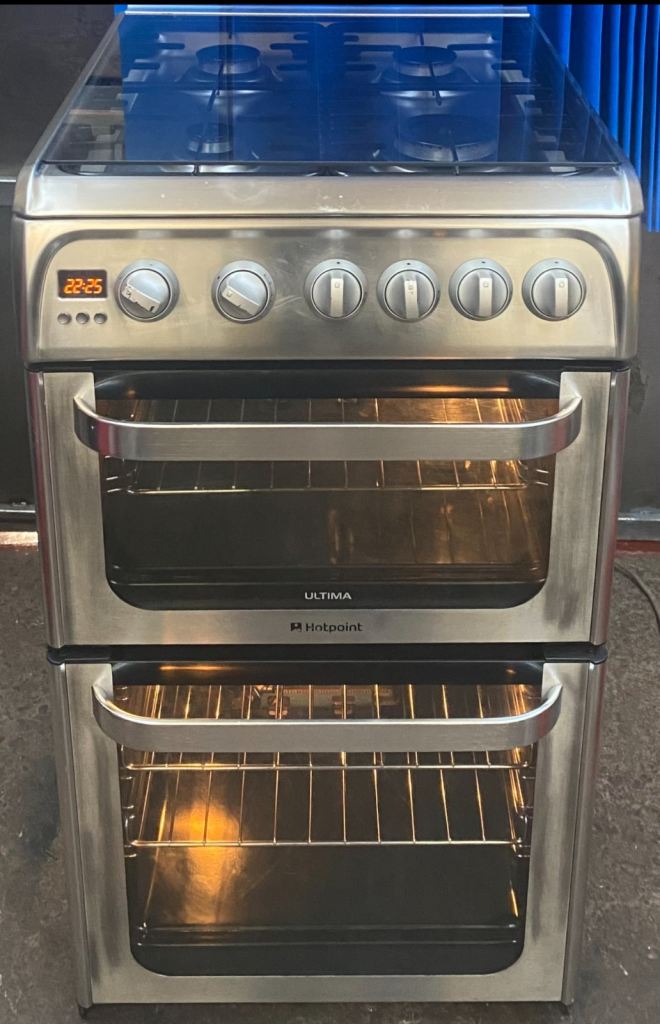 Hotpoint HUG52X 50cm Double Oven Gas Cooker - Stainless Steel 