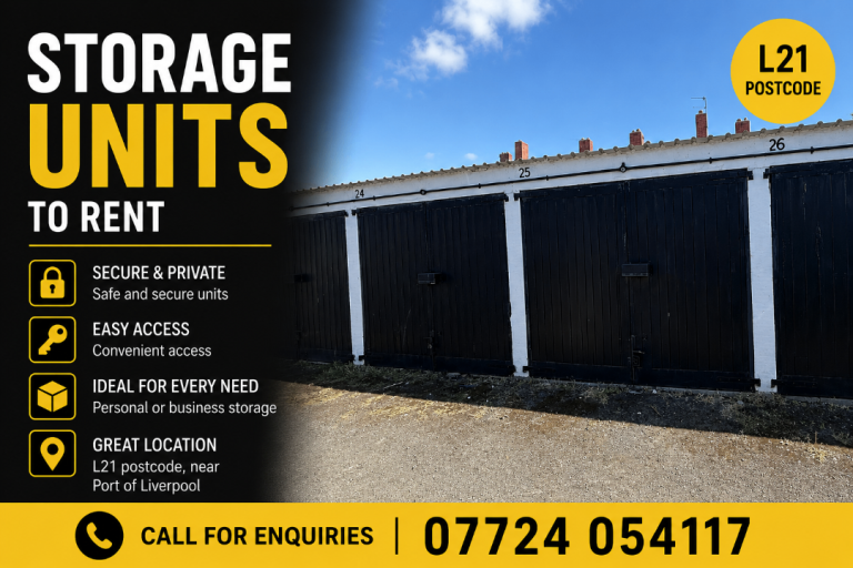 Storage Units To Rent – L21 Near Port of Liverpool