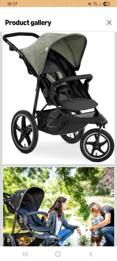 Hauck Runner 2 Baby Pushchair – Olive Green, Excellent Condition