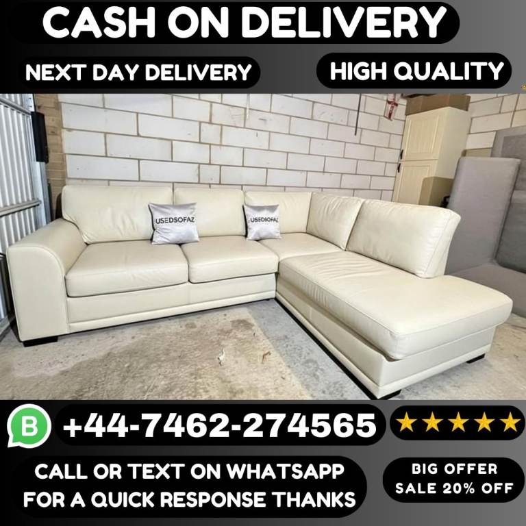 Brand New Dylan Leather Corner or 3+2 Seater Sofas – Available Now