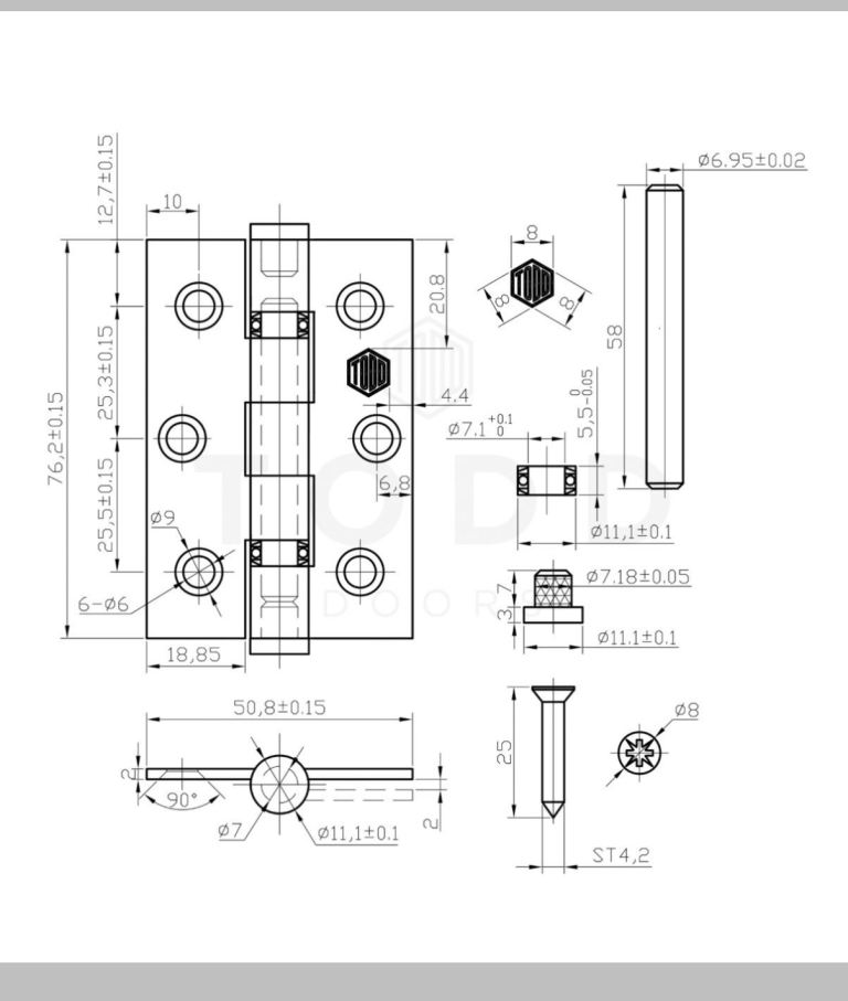 10 pairs of Todd Doors Satin Stainless Steel 3” hinges - brand new
