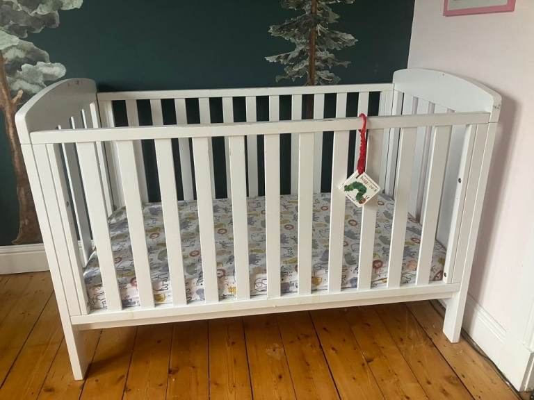 John Lewis Anyday Elementary Baby Cot - White Solid Pine