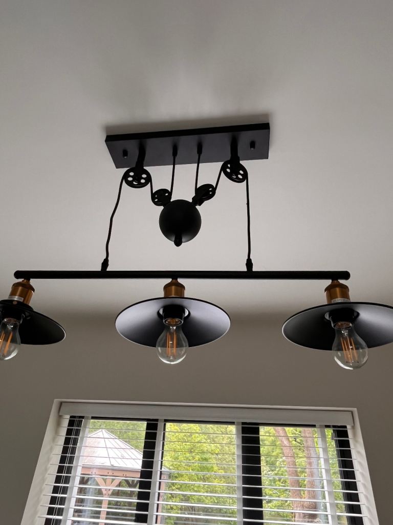 Black three shade light fitting