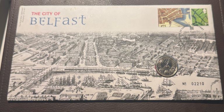 Belfast First Day Cover £1 Coin - Number 2210