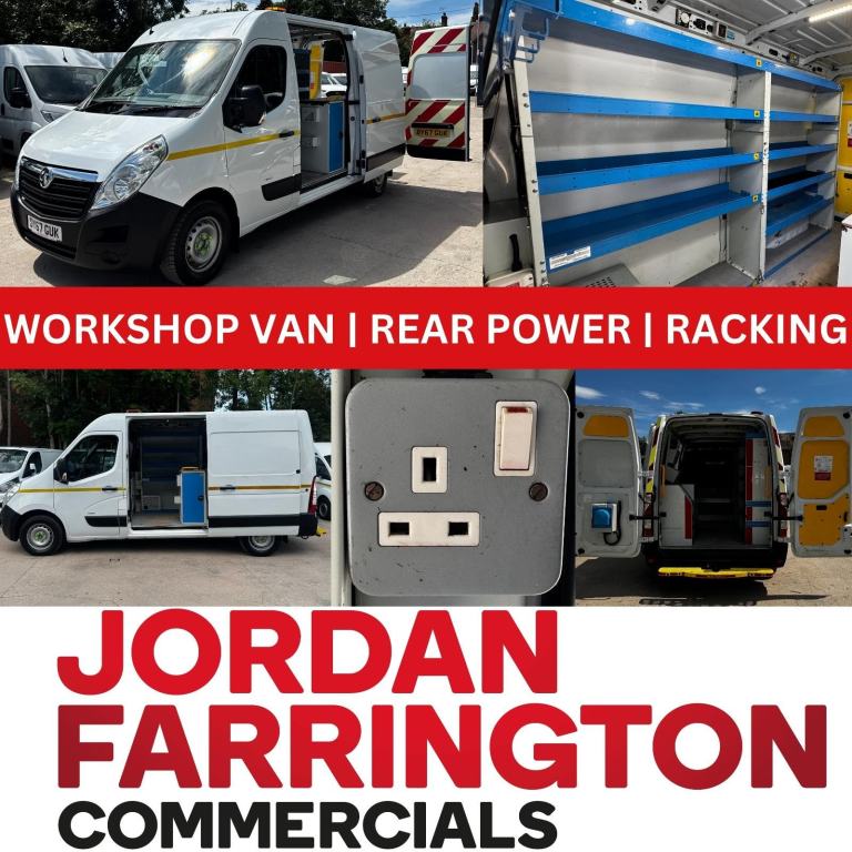 2018 67reg VAUXHALL MOVANO L2H2 EURO 6 UTILITY SPEC WORKSHOP VAN WITH REAR POWER