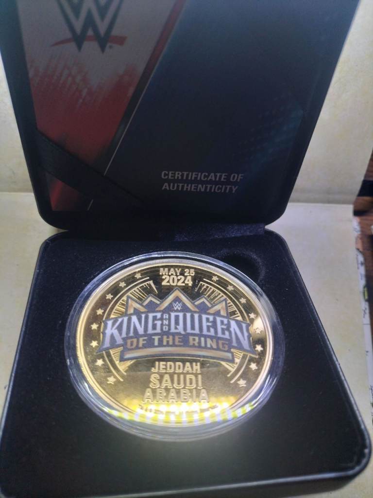 The WWE Clash In The Castle Scotland Glasgow 2024 Gold Plated Coin is a limited #0048 collectible 