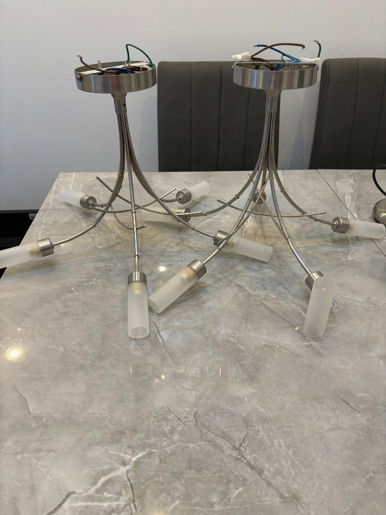 Used Two glass ceiling lights 