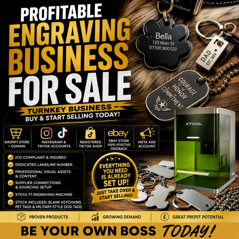 UK-Based Engraving & Custom Accessories Business for Sale