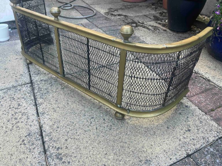 Fireplace fender vintage brass