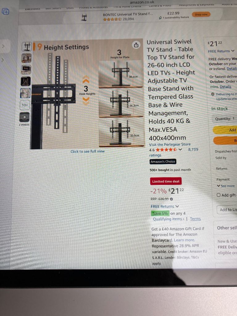 Universal Swivel TV Stand