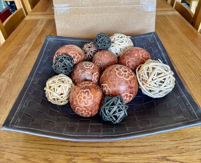 Decorative balls and base