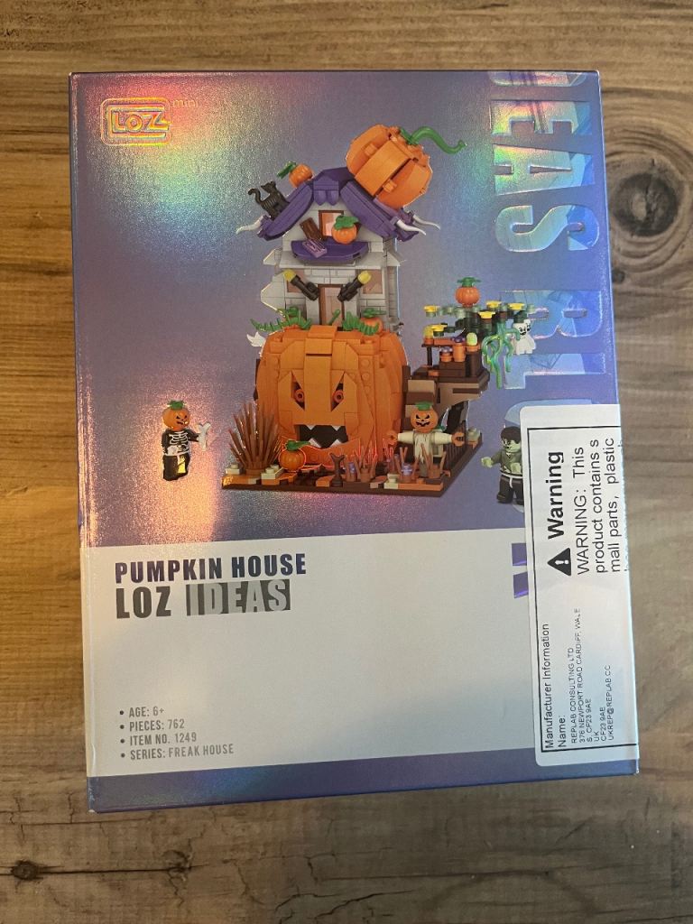 Loz ideas Halloween Pumpkin House Bricks Model Set, 762Pcs DIY Building Block construction toy