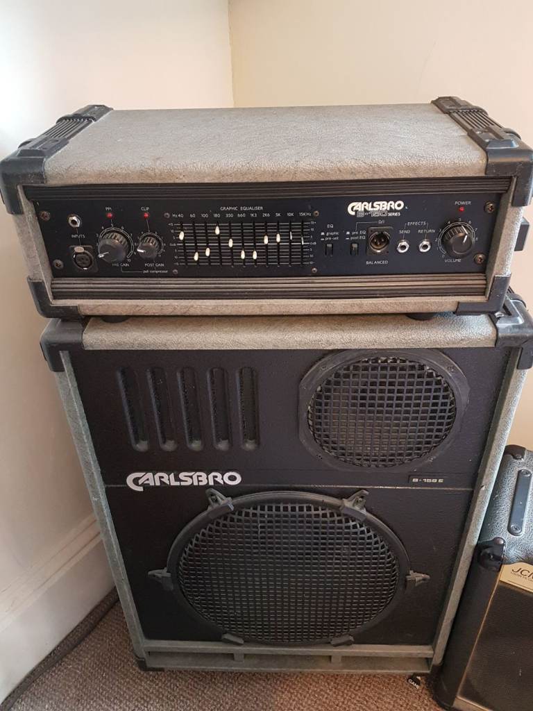 PRICE DROP  150W Bass Guitar Amp Carlsbro b150 and B-158e Speaker stack
