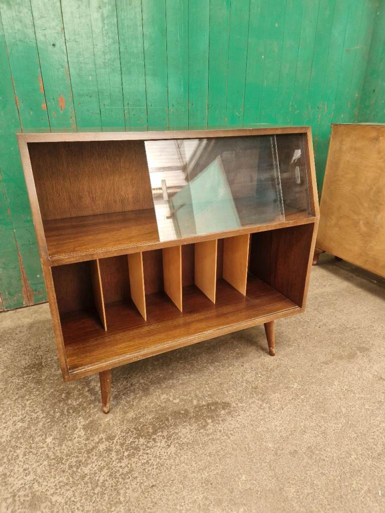 Vintage record storage cabinet 