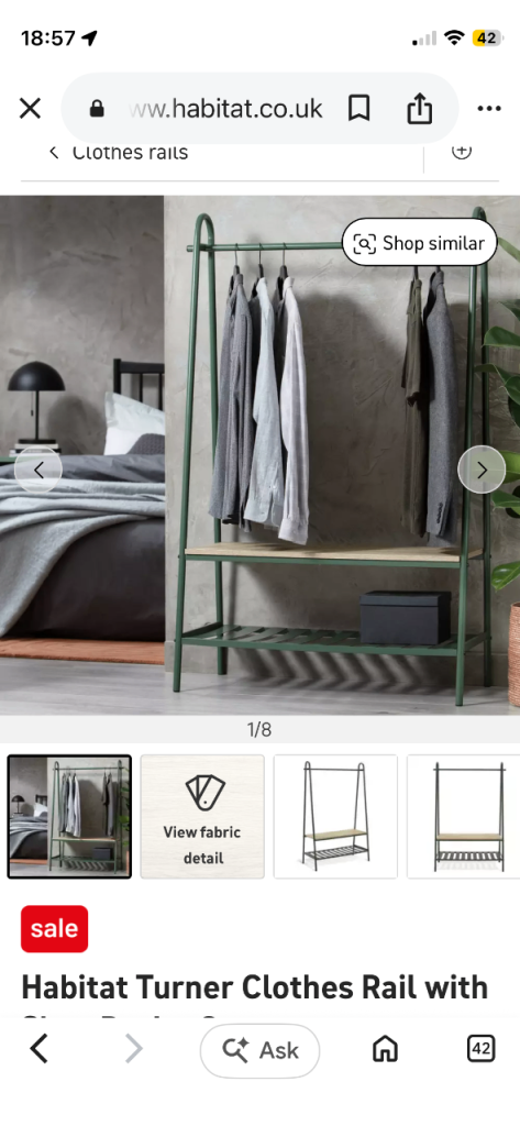 Habitat clothes rail (Turner in green) 