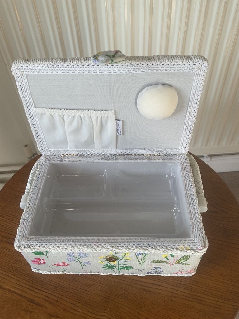 BRAND NEW Sewing Box for storage of thread, pins and needles, tape measure craft supplies 