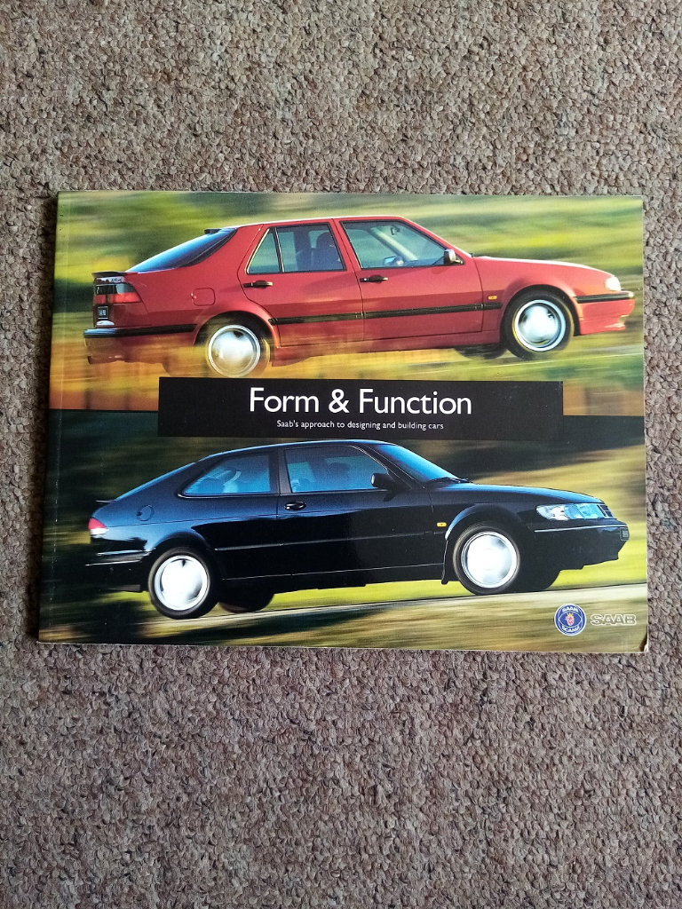 SAAB FORM AND FUNCTION Brochure Book in VERY GOOD CONDITION Dated 1995