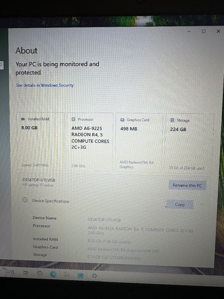 HP 17.3 inch laptop 8GB RAM 1TB