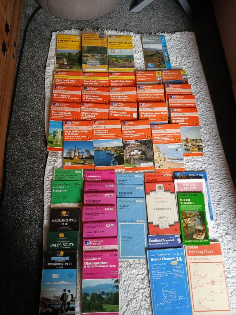 Collection of Ordnance Survey Maps – Various Regions, Good Condition