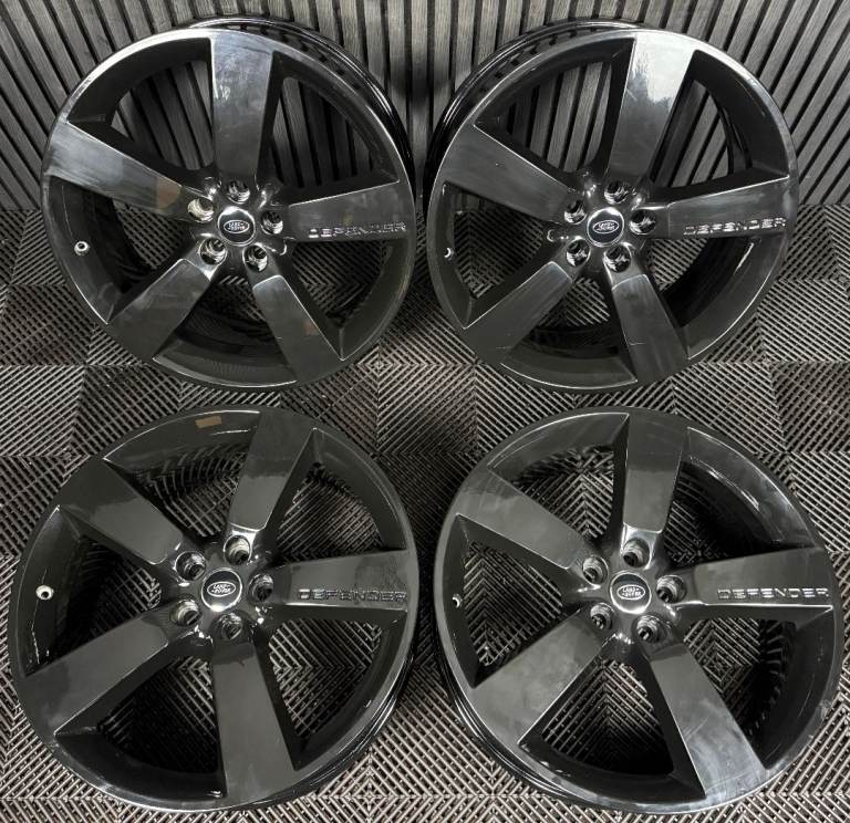 22'' GENUINE LAND ROVER DEFENDER 5 SPOKE BLACK 5098 ALLOY WHEELS ALLOYS