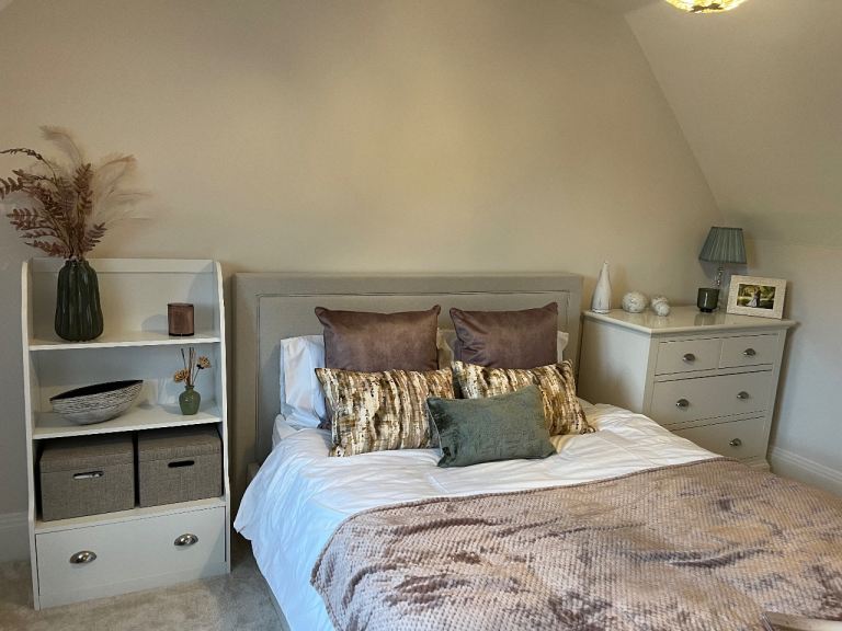 Quality bedroom furniture set - chest of drawers and bookcase with drawer unit
