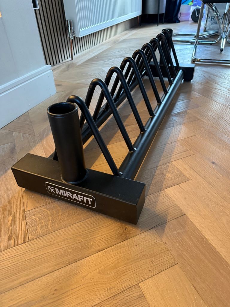 Mirafit Weight Plate Storage Rack and Bar Stand