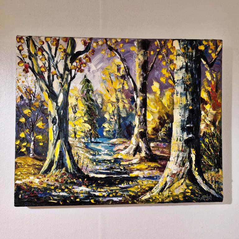 Autumn Woodlands, original impressionist landscape Oil Painting, NEW!