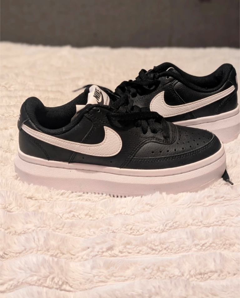 Nike Court Vision Alta Black White Platform Trainers UK 4 EU 37.5 – Worn Twice